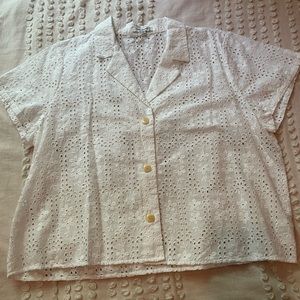 Madewell eyelet button up top